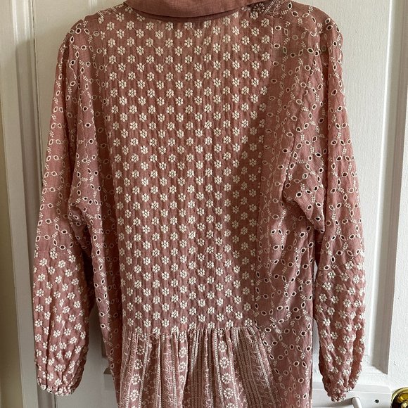 ZARA Malina Midi Embroidered Balloon Sleeves Shirt Dress - Picture 5 of 6